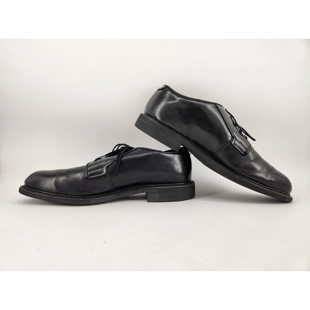 Bates Oxford Shoes Mens 9 D Black Leather Plain Toe GI Military Uniform Dress